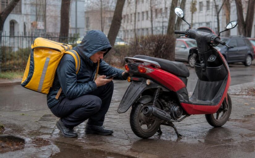 Что делать курьеру при поломке транспорта поздней осенью